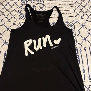 Endure Black run tank top with motivational quote